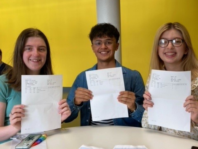 Abbeygate students with their results
